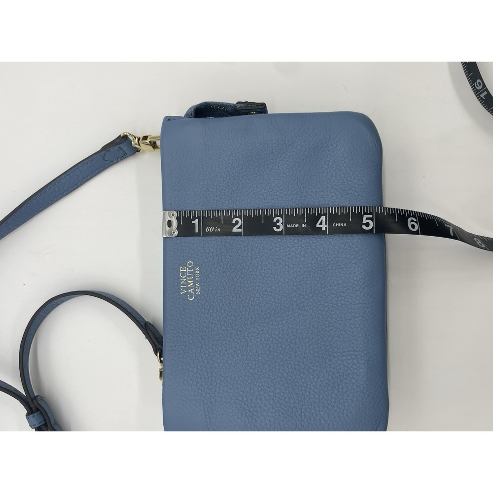 Vince Camuto Crossbody Bag Blue Pebble Leather Small Wristlet Wallet Travel - Picture 7 of 8